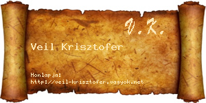 Veil Krisztofer névjegykártya